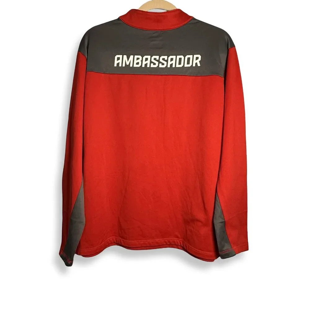 Tampa Bay Super Bowl LV Host Jacket Mens 3XL Red Gray NFL Ambassador Quarter Zip